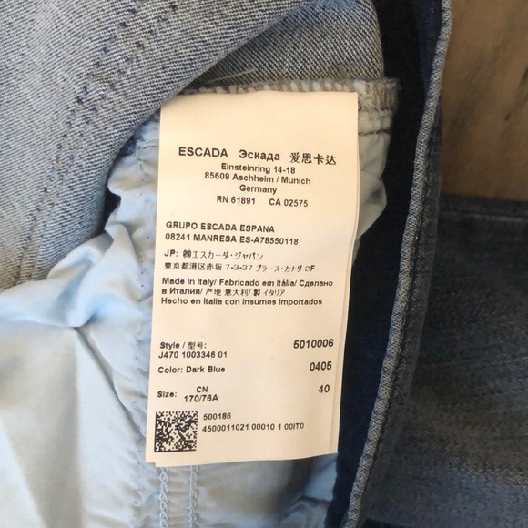 Brand New Escada jeans size 40 Made In Italy - Picture 6 of 9